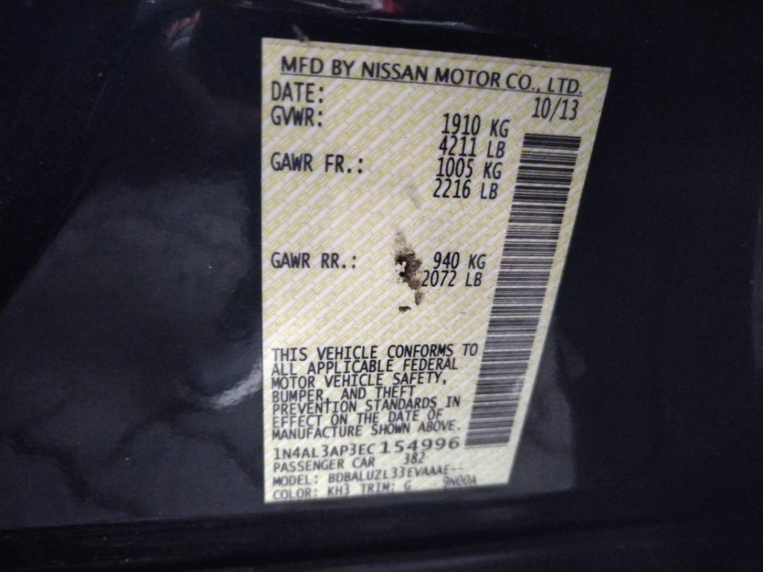 2014 NISSAN ALTIMA — 125476 Miles — Lot 72939173 - Marhaba Auctions Used Cars - Image 7
