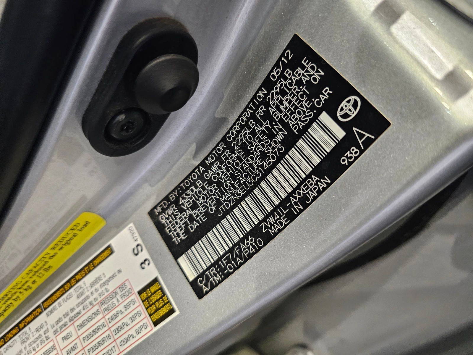 TOYOTA PRIUS V 2012 - Marhaba Auction Used Cars - Image 8