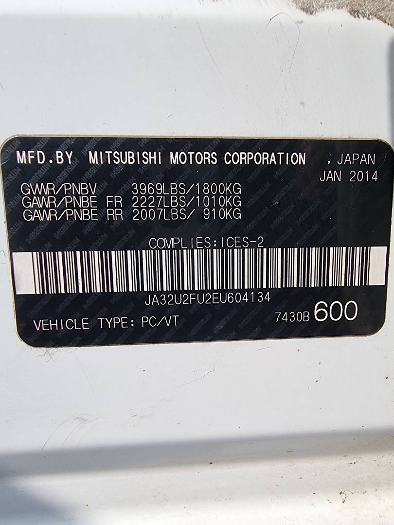 2014 MITSUBISHI LANCER — 213667 KM — Lot 604134 — Main - Marhaba Auctions Used Cars - Image 9