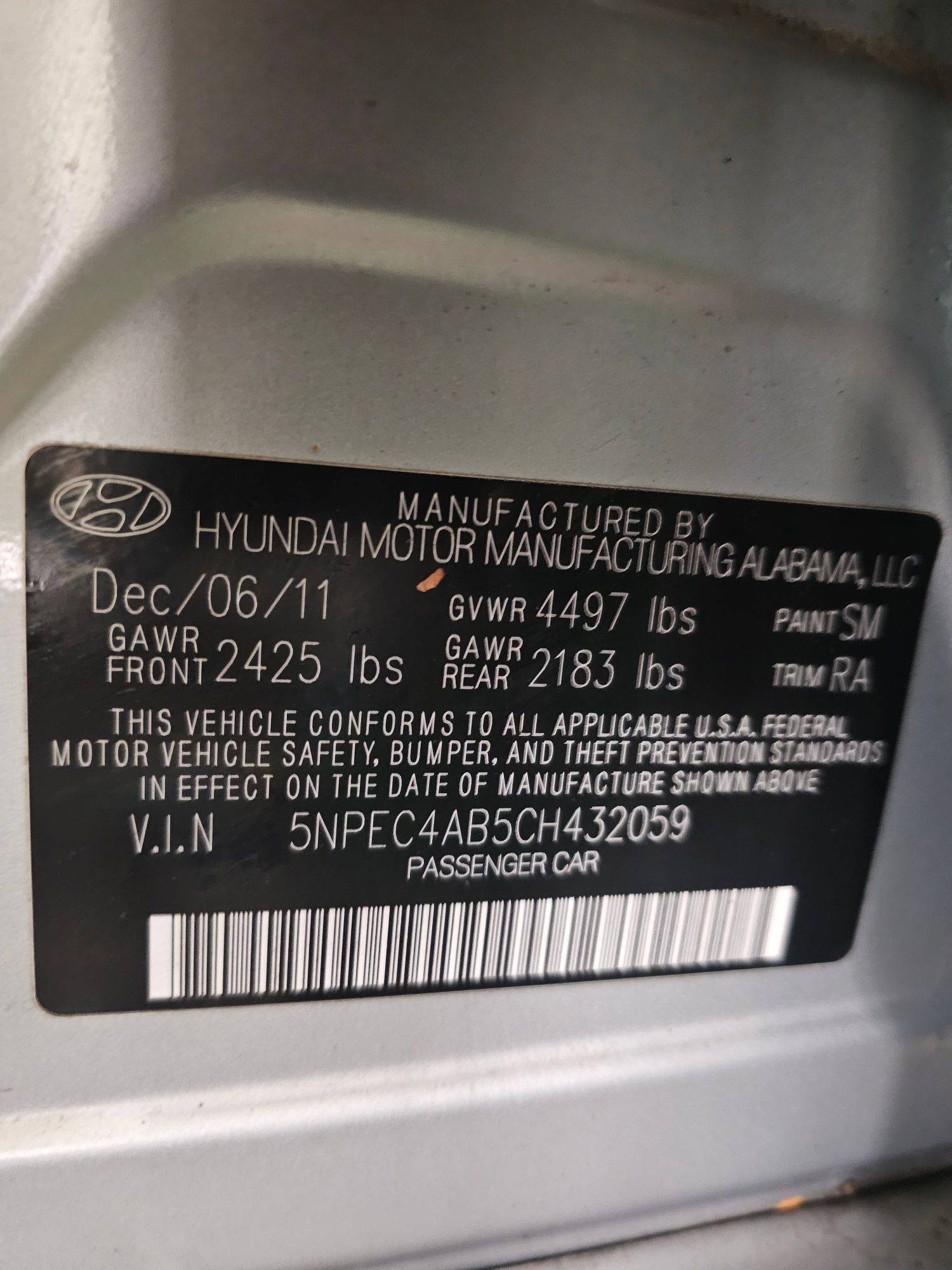 2012 HYUNDAI SONATA — 113755 Miles — Lot 43506183 — Main - Marhaba Auctions Used Cars - Image 11