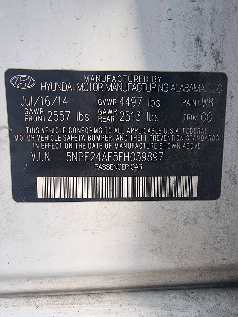 2015 HYUNDAI SONATA — 203776 Miles — Lot 215478 — Souq - Marhaba Auctions Used Cars - Image 9