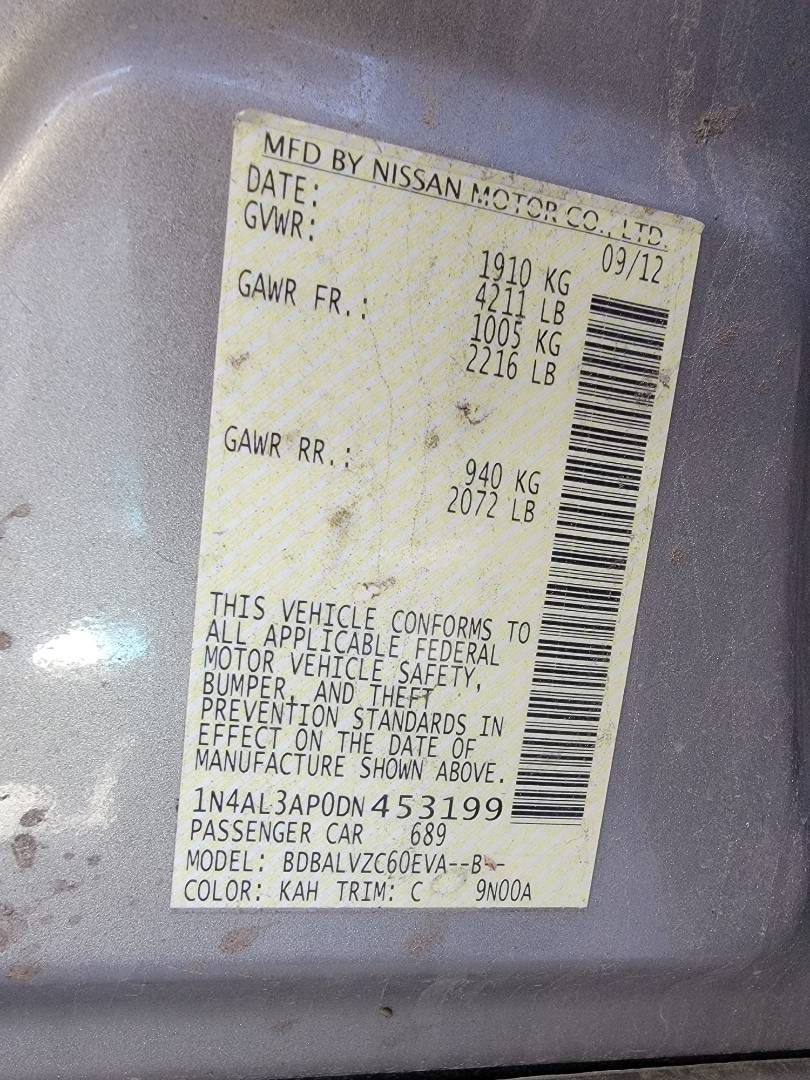 2013 NISSAN ALTIMA — 146714 Miles — Lot N453199 - Marhaba Auctions Used Cars - Image 10