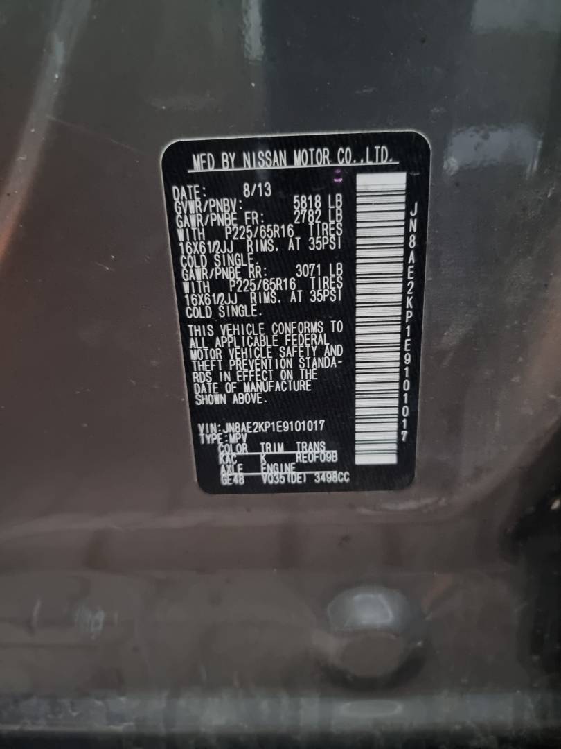 2014 NISSAN QUEST — 230317 Miles — Lot 215487 — Souq - Marhaba Auctions Used Cars - Image 9