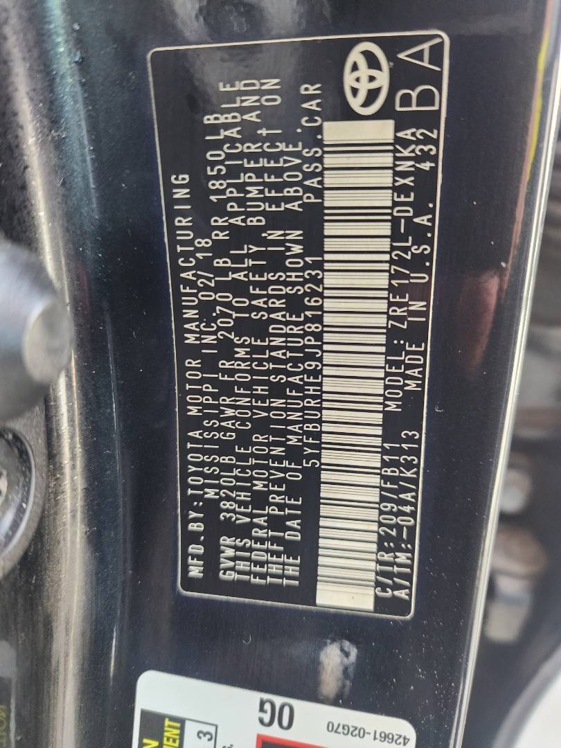 2018 TOYOTA COROLLA — 117302 Miles — Lot 60145123 - Marhaba Auctions Used Cars - Image 3