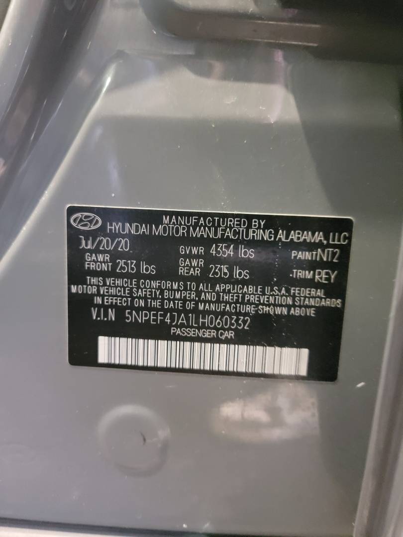 2020 HYUNDAI SONATA — 63385 Miles — Lot LH060332 — Main - Marhaba Auctions Used Cars - Image 10