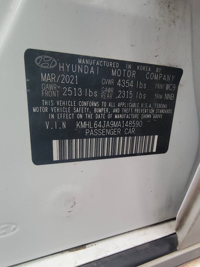 2021 HYUNDAI SONATA — 74868 Miles — Lot A9MA148590 — Main - Marhaba Auctions Used Cars - Image 9