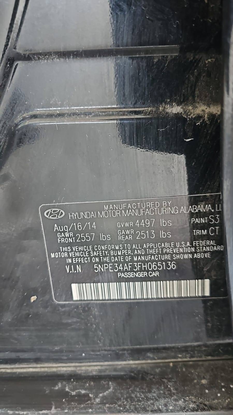 HYUNDAI SONATA 2015 - Marhaba Auction Used Cars - Image 5