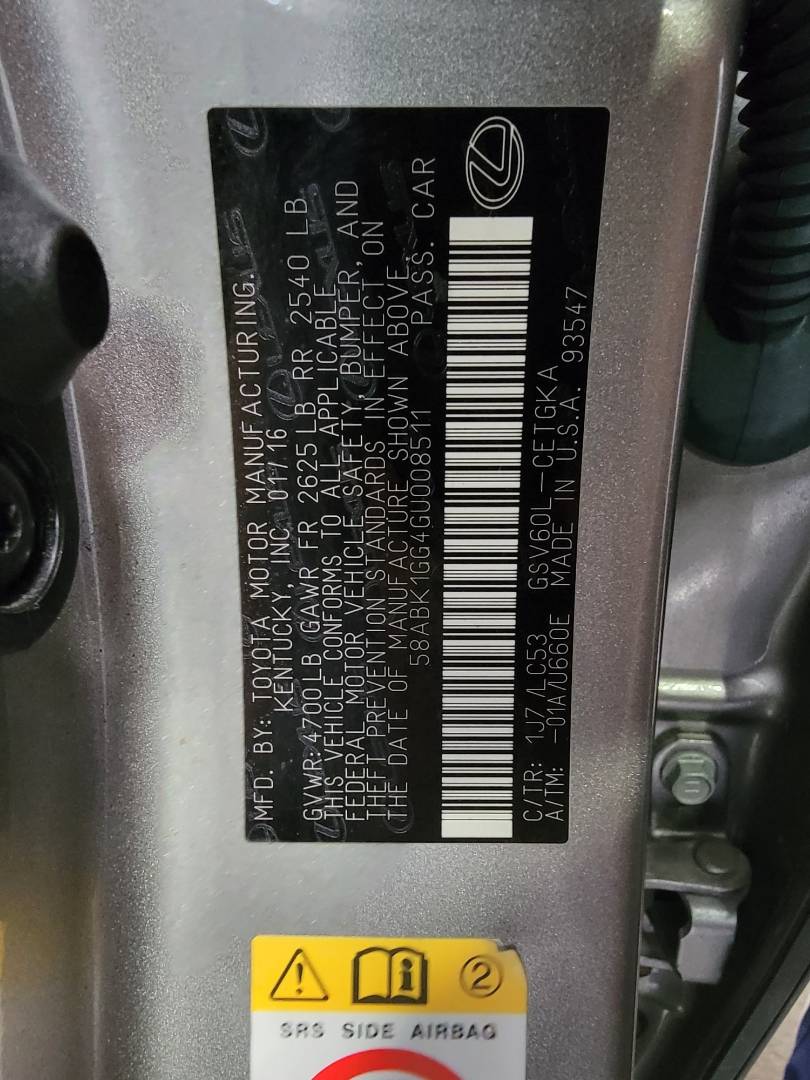 2016 LEXUS ES 350 — 109343 Miles — Lot GU008511 — Main - Marhaba Auctions Used Cars - Image 10