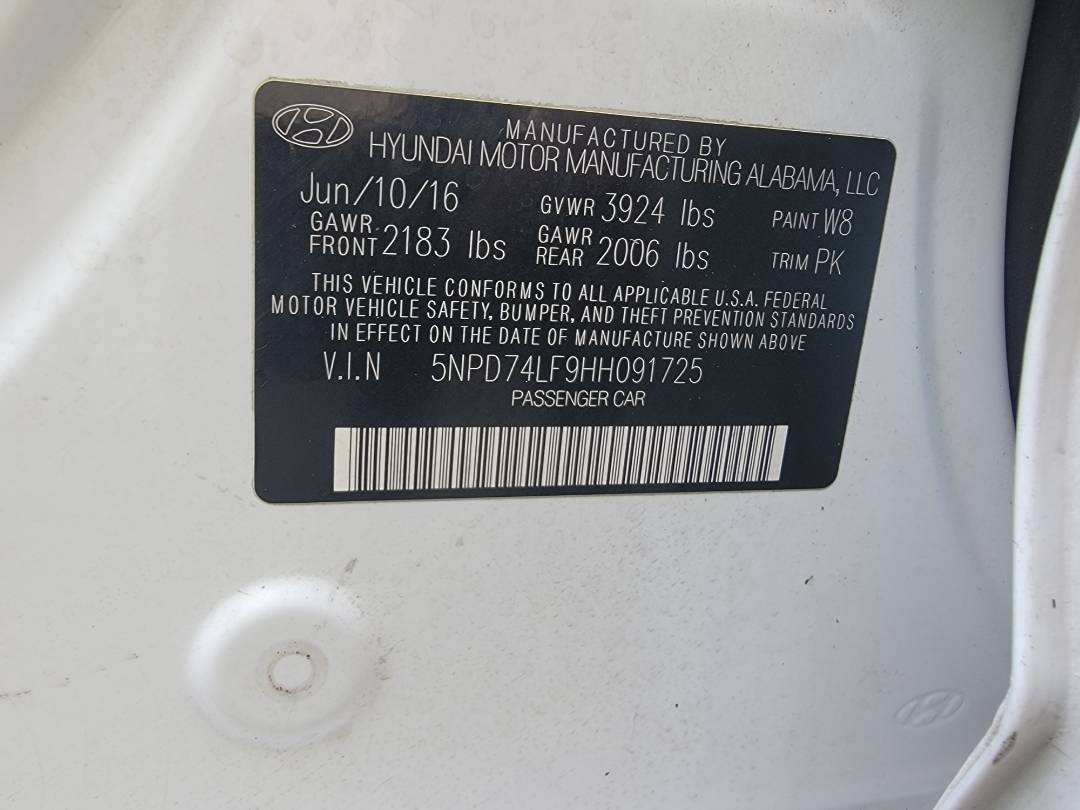 2017 HYUNDAI ELANTRA — 128822 Miles — Lot H091725 — Main - Marhaba Auctions Used Cars - Image 9