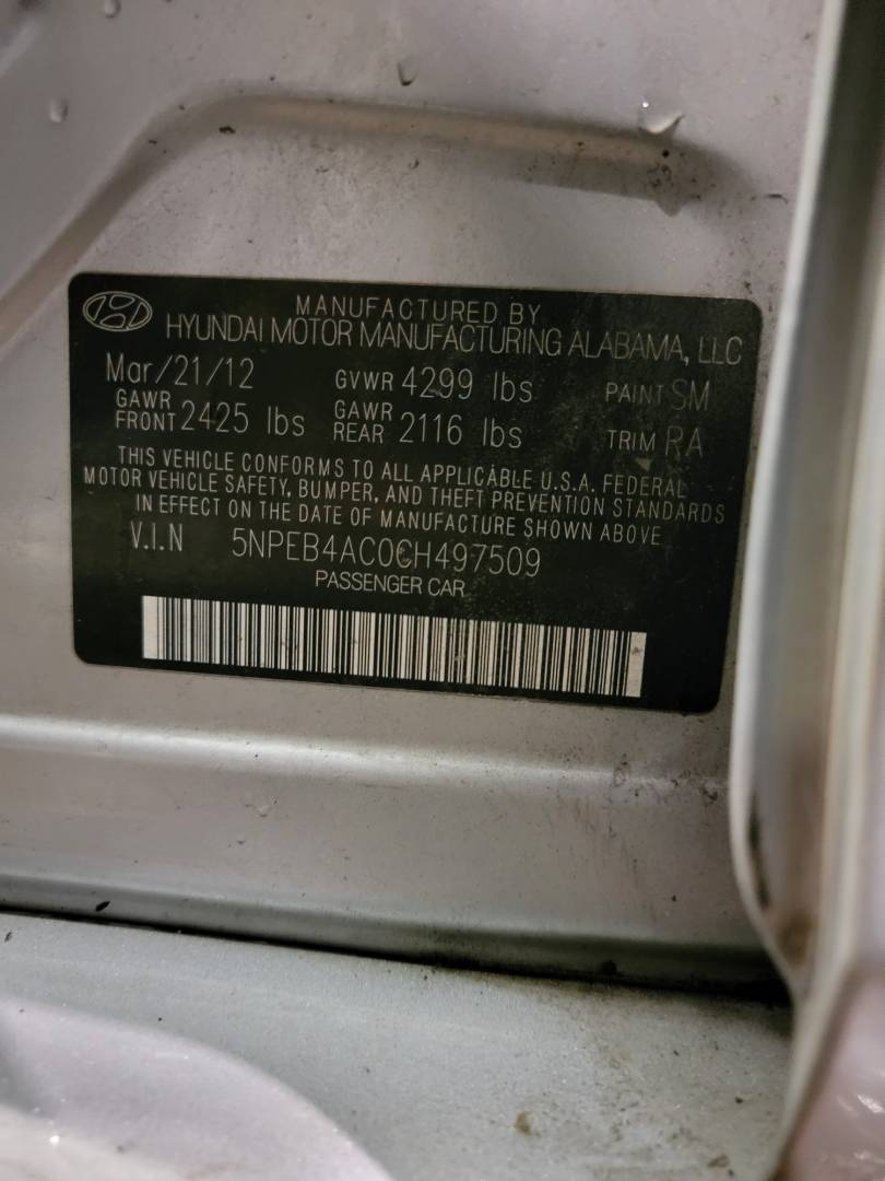 2012 HYUNDAI SONATA — 156185 Miles — Lot 497509 — Main - Marhaba Auctions Used Cars - Image 10