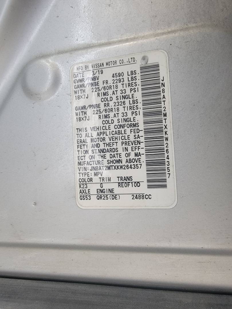2019 NISSAN ROGUE — 65878 Miles — Lot W264357 — Main - Marhaba Auctions Used Cars - Image 9