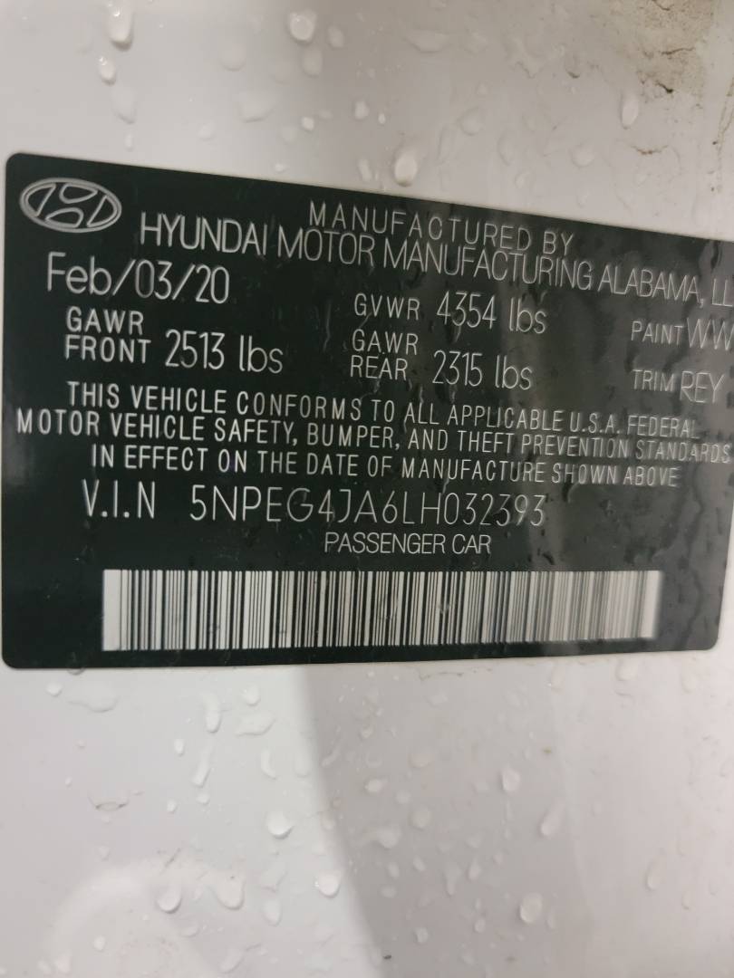 2020 HYUNDAI SONATA — 49261 Miles — Lot 37547131 - Marhaba Auctions Used Cars - Image 3