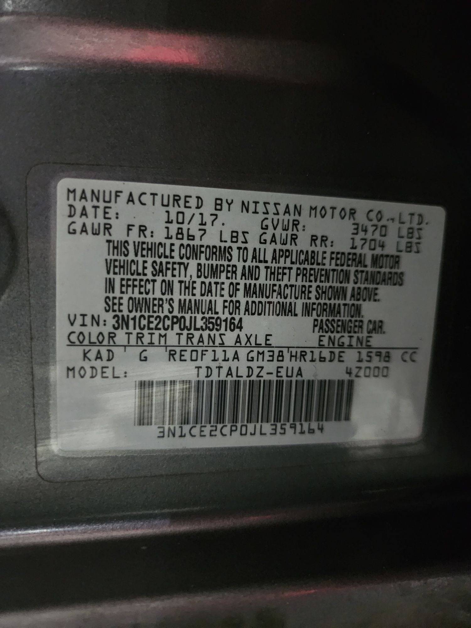 2018 NISSAN VERSA NOTE — 179355 Miles — Lot 6921752 — Main - Marhaba Auctions Used Cars - Image 10