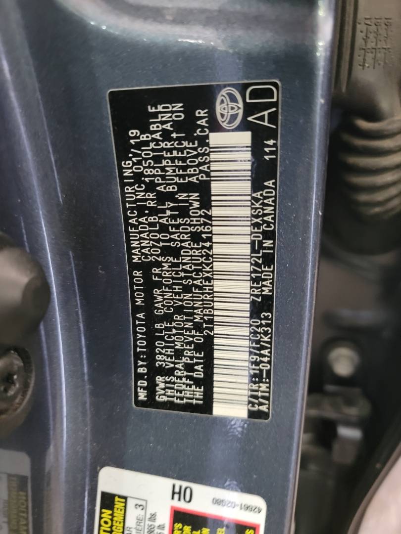 2019 TOYOTA COROLLA — 75445 Miles — Lot HEXKC241672 — Main - Marhaba Auctions Used Cars - Image 10