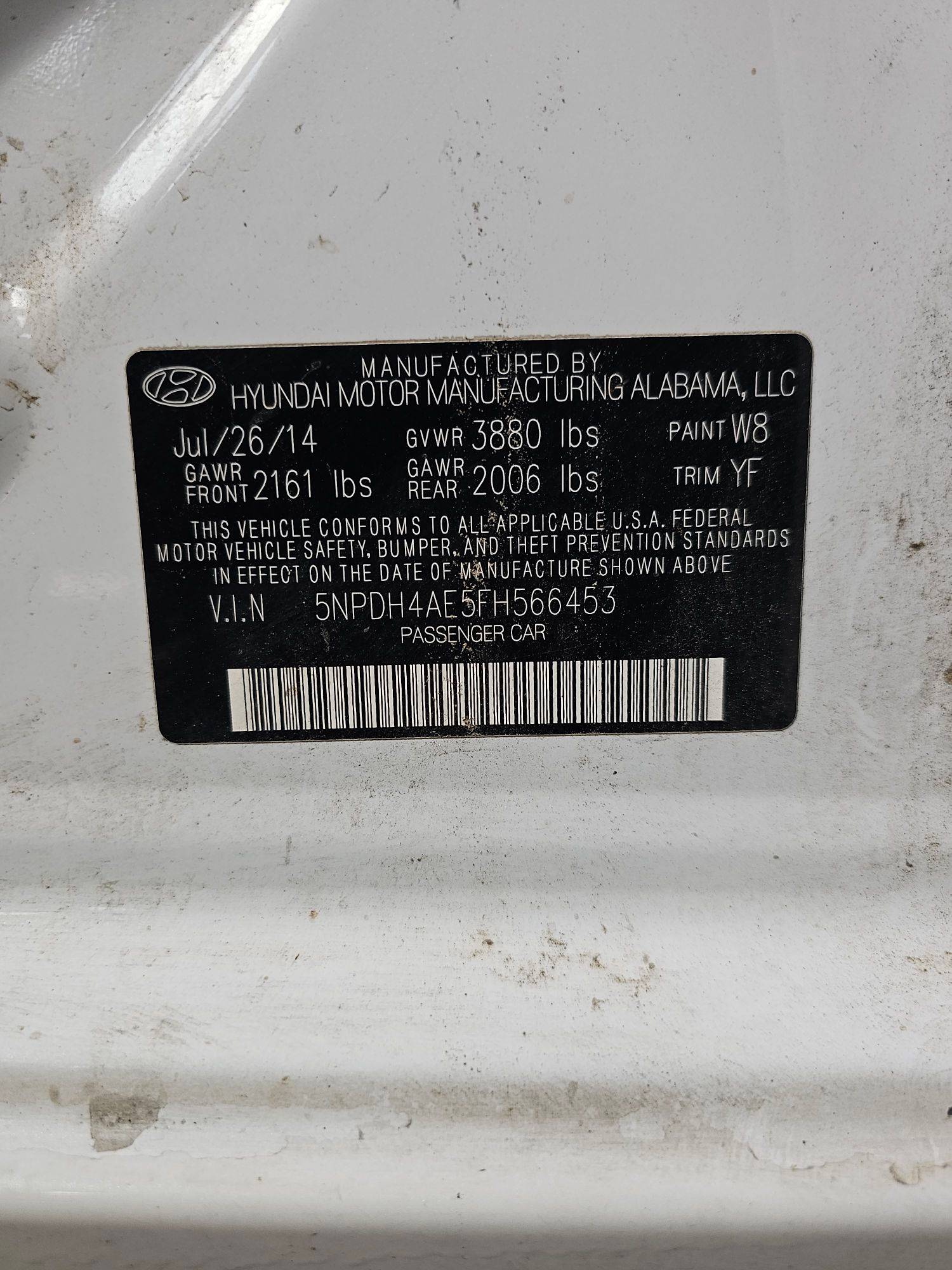 2015 HYUNDAI ELANTRA — 161165 Miles — Lot E5FH566453 — Souq - Marhaba Auctions Used Cars - Image 9