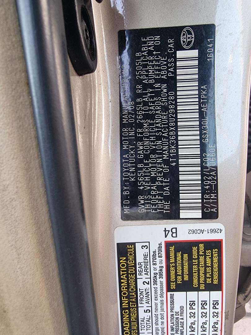 2008 TOYOTA AVALON — 229784 Miles — Lot 298280 — Ind. 12 - Marhaba Auctions Used Cars - Image 9