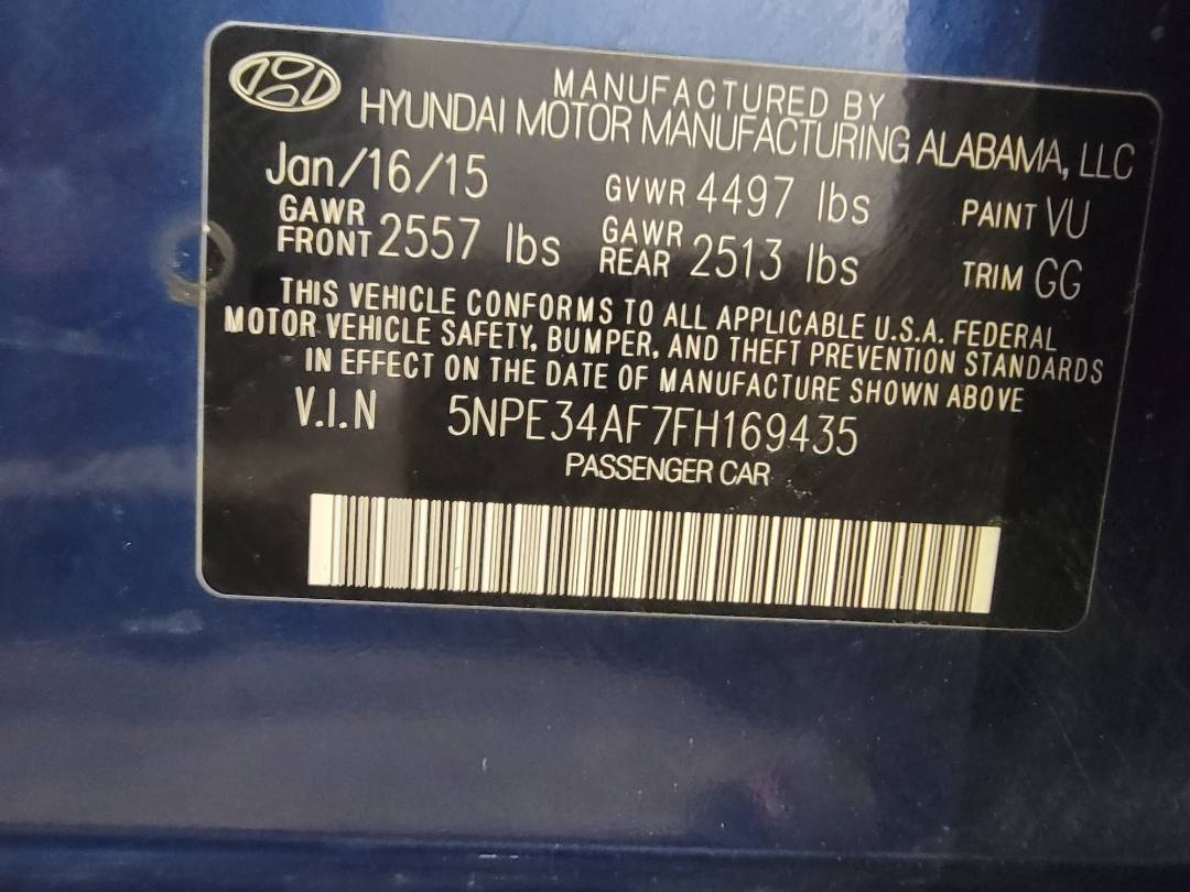 2015 HYUNDAI SONATA — 166224 Miles — Lot FH169435 — Main - Marhaba Auctions Used Cars - Image 10