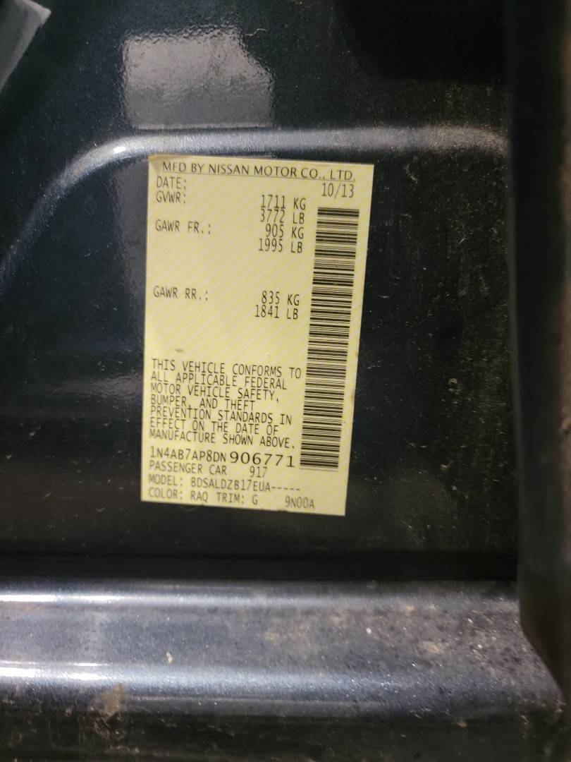 2013 NISSAN SENTRA — 165211 Miles — Lot DN906771 — Main - Marhaba Auctions Used Cars - Image 9