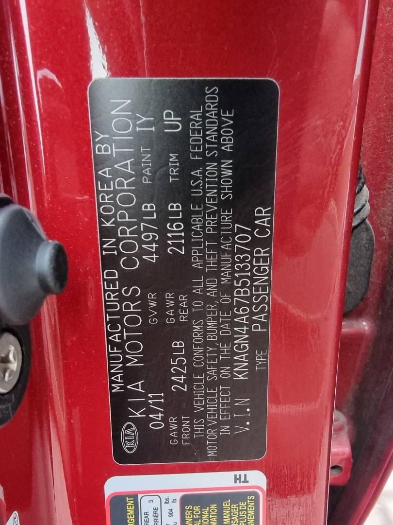 2011 KIA OPTIMA — 152557 Miles — Lot 215487 — Ind. 12 - Marhaba Auctions Used Cars - Image 10