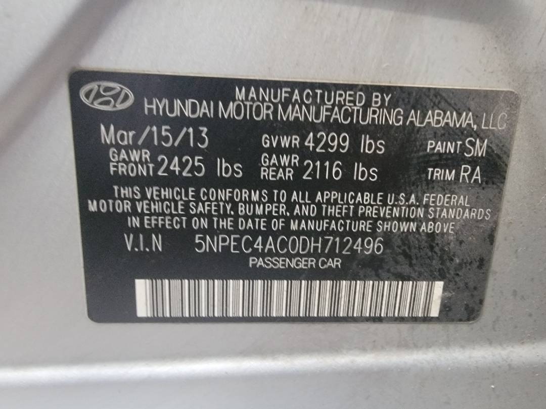 2013 HYUNDAI SONATA — 188939 Miles — Lot H712496 — Main - Marhaba Auctions Used Cars - Image 9