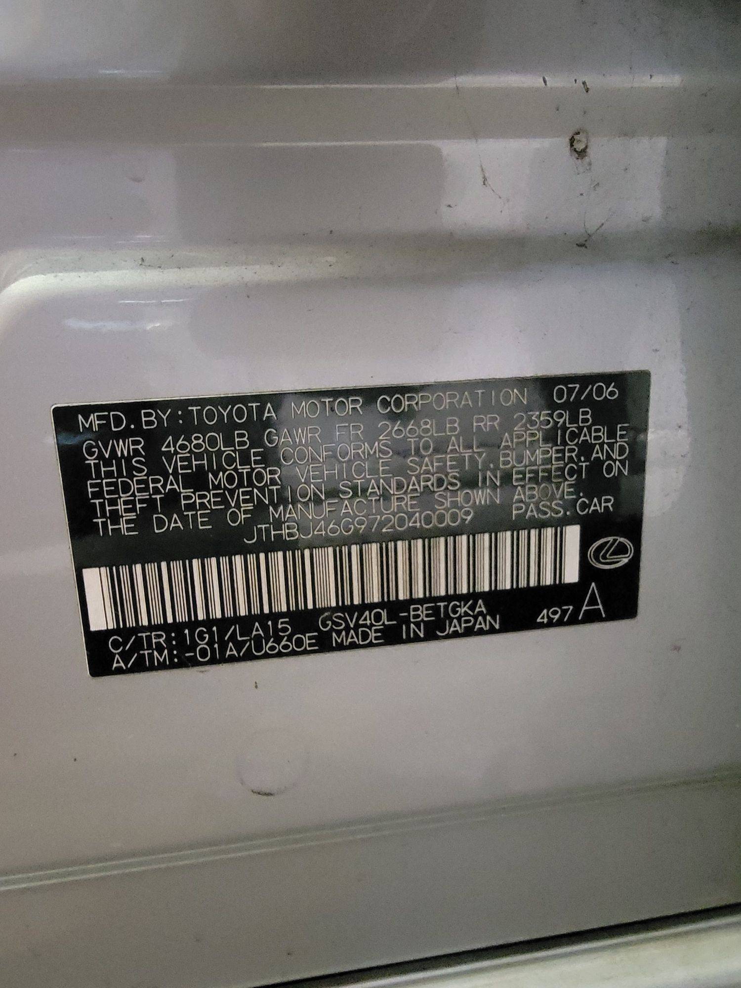 LEXUS ES 350 2007 - Marhaba Auction Used Cars - Image 9