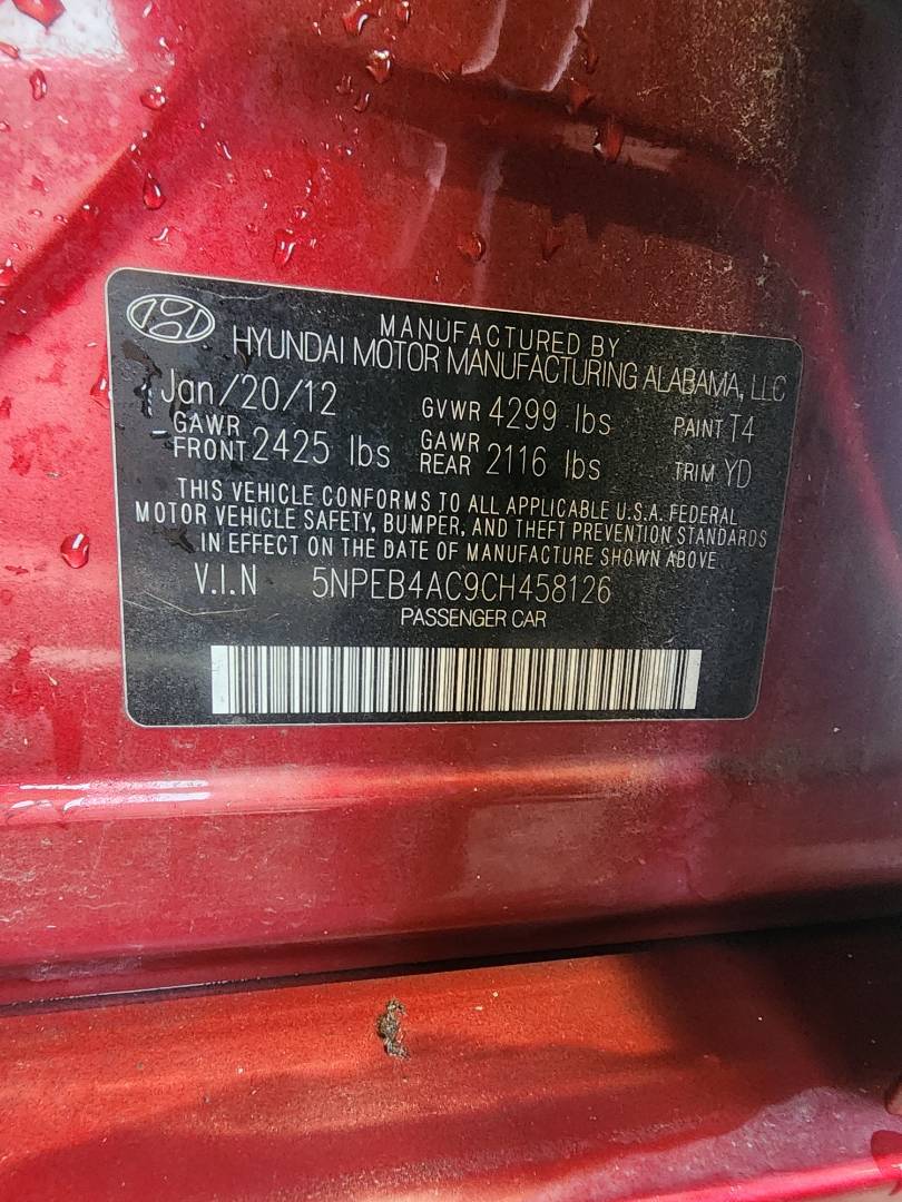 2012 HYUNDAI SONATA — 179574 Miles — Lot 37642978 - Marhaba Auctions Used Cars - Image 4