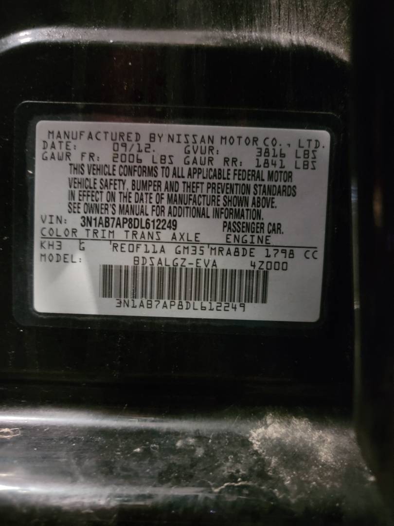 2013 NISSAN SENTRA — 147540 Miles — Lot 12249 — Main - Marhaba Auctions Used Cars - Image 10