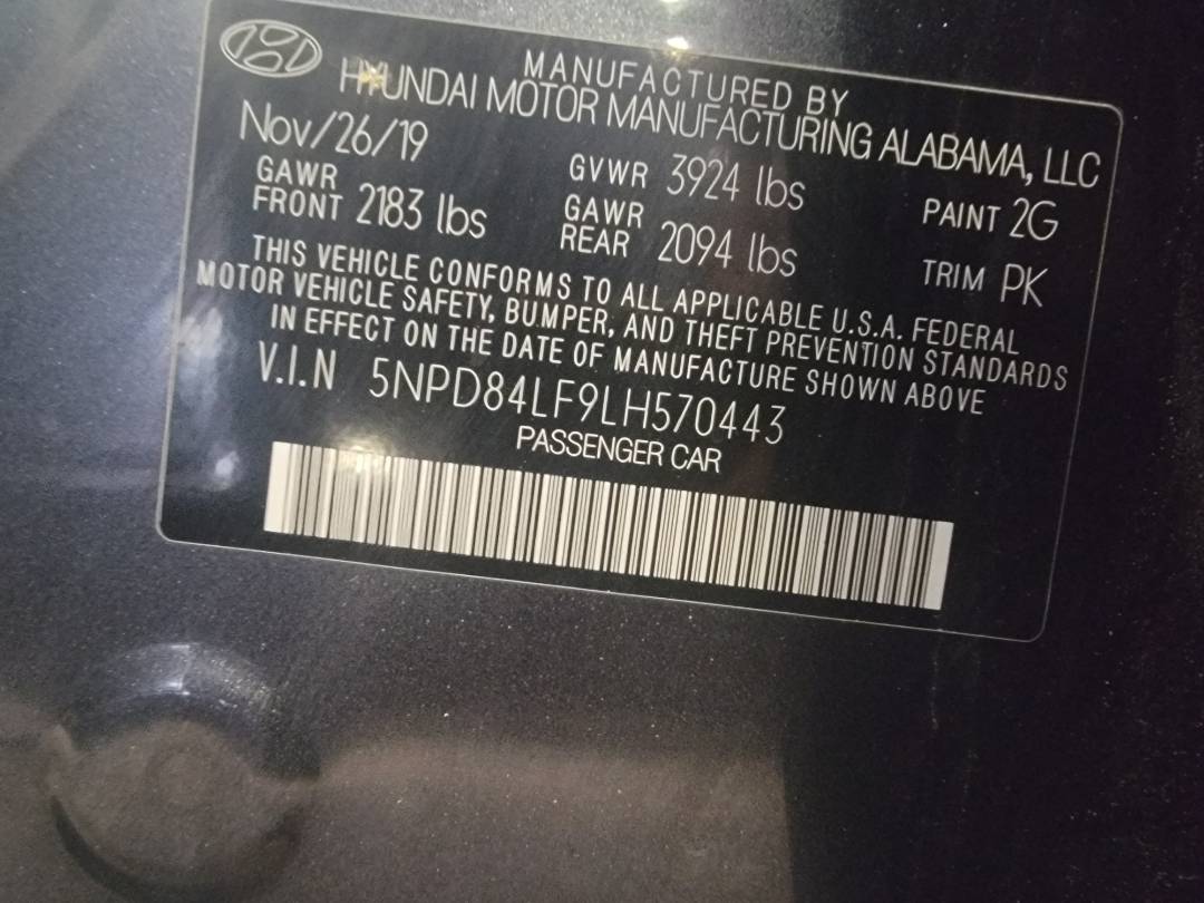 2020 HYUNDAI ELANTRA — 93377 Miles — Lot LH570443 — Main - Marhaba Auctions Used Cars - Image 9