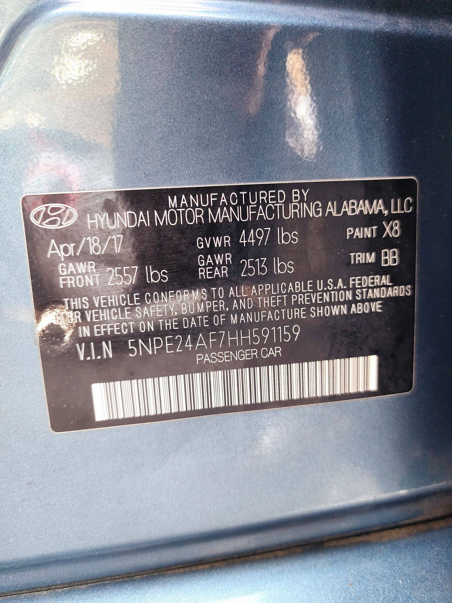 2017 HYUNDAI SONATA — 149546 Miles — Lot H591159 — Souq - Marhaba Auctions Used Cars - Image 9