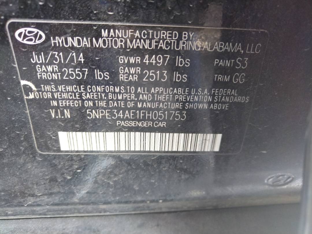 2015 HYUNDAI SONATA — 116874 Miles — Lot 54541581 - Marhaba Auctions Used Cars - Image 8