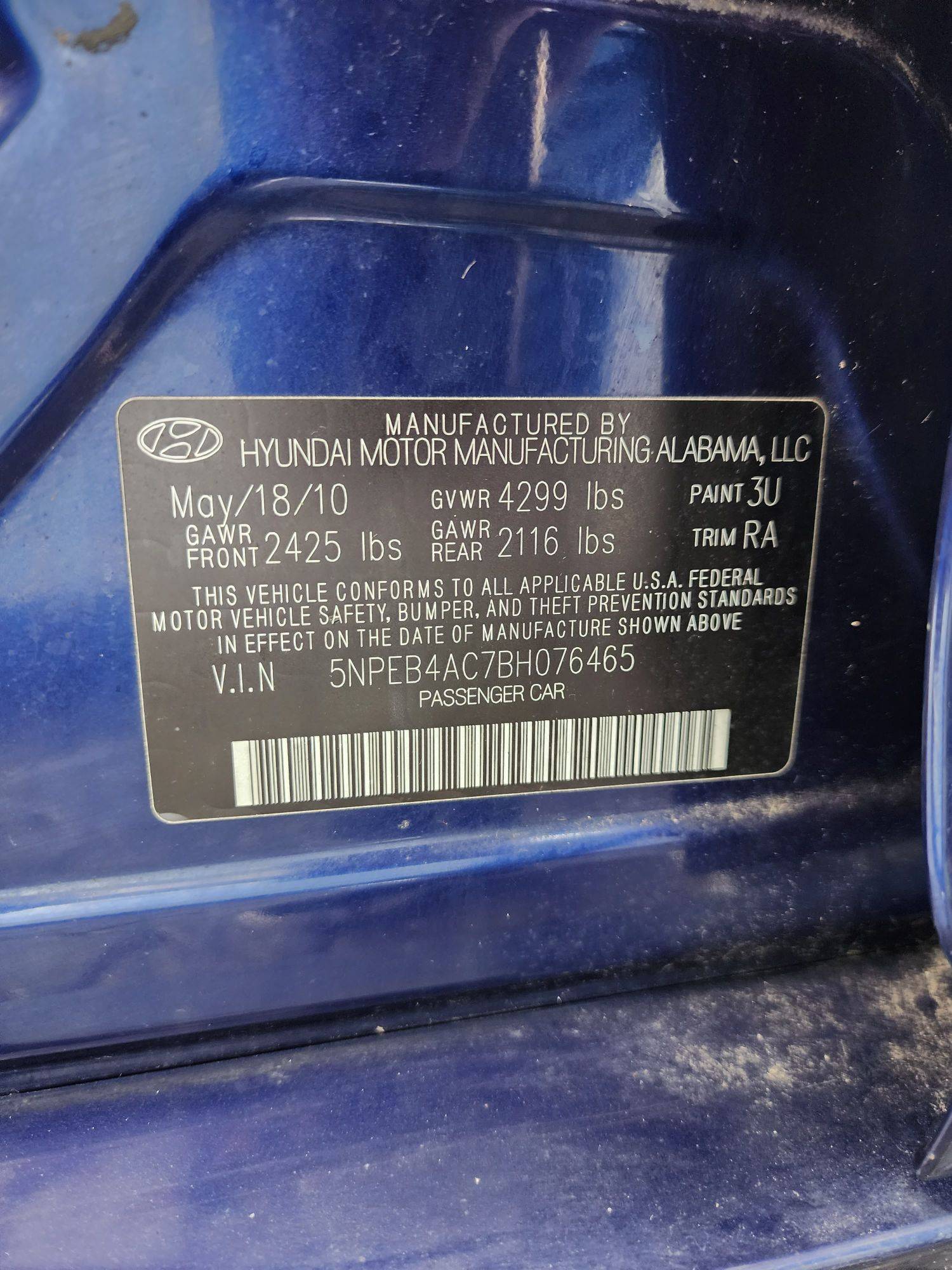 2011 HYUNDAI SONATA — 177424 Miles — Lot 37698742 - Marhaba Auctions Used Cars - Image 9