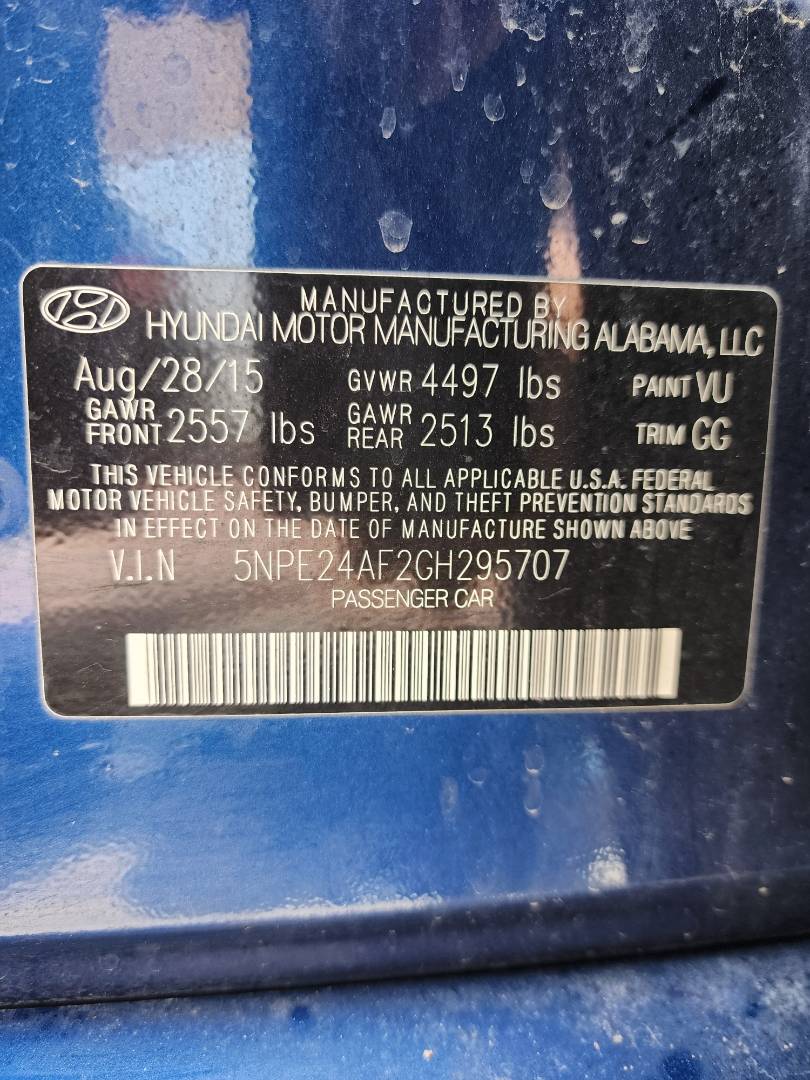 2016 HYUNDAI SONATA — 81945 Miles — Lot 38363342 - Marhaba Auctions Used Cars - Image 8
