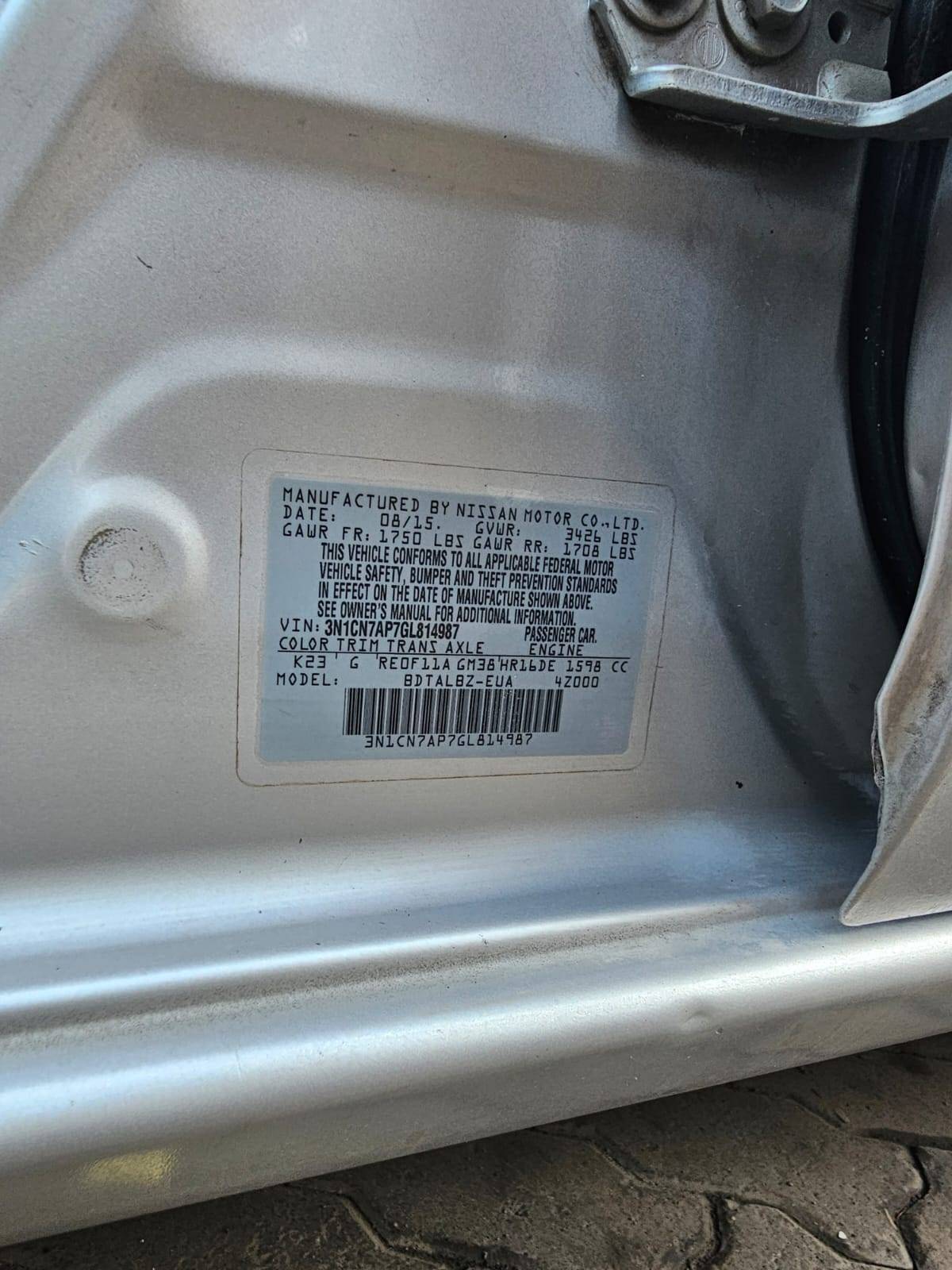 2016 NISSAN VERSA — 180028 Miles — Lot P7GL814987 — Main - Marhaba Auctions Used Cars - Image 8