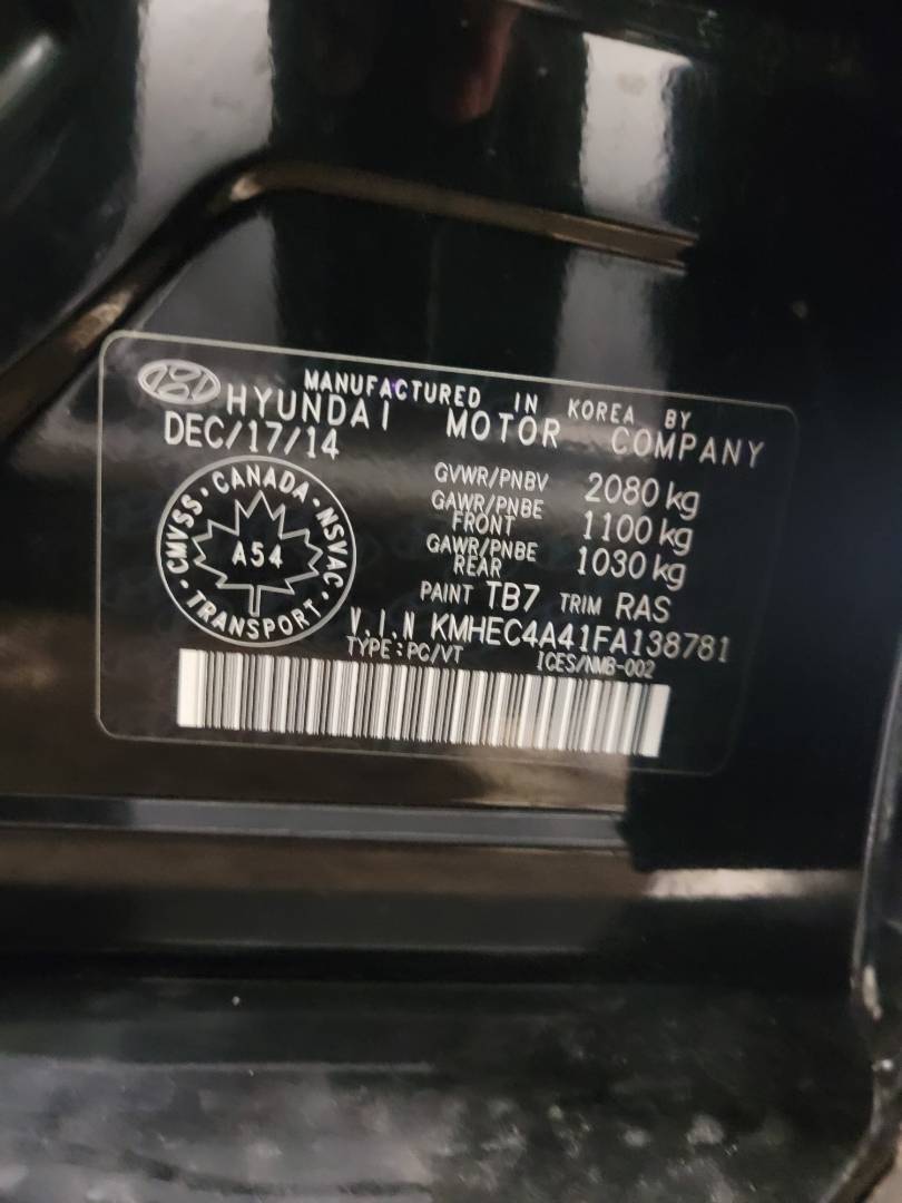2015 HYUNDAI SONATA — 265859 KM — Lot 97679 — Main - Marhaba Auctions Used Cars - Image 11