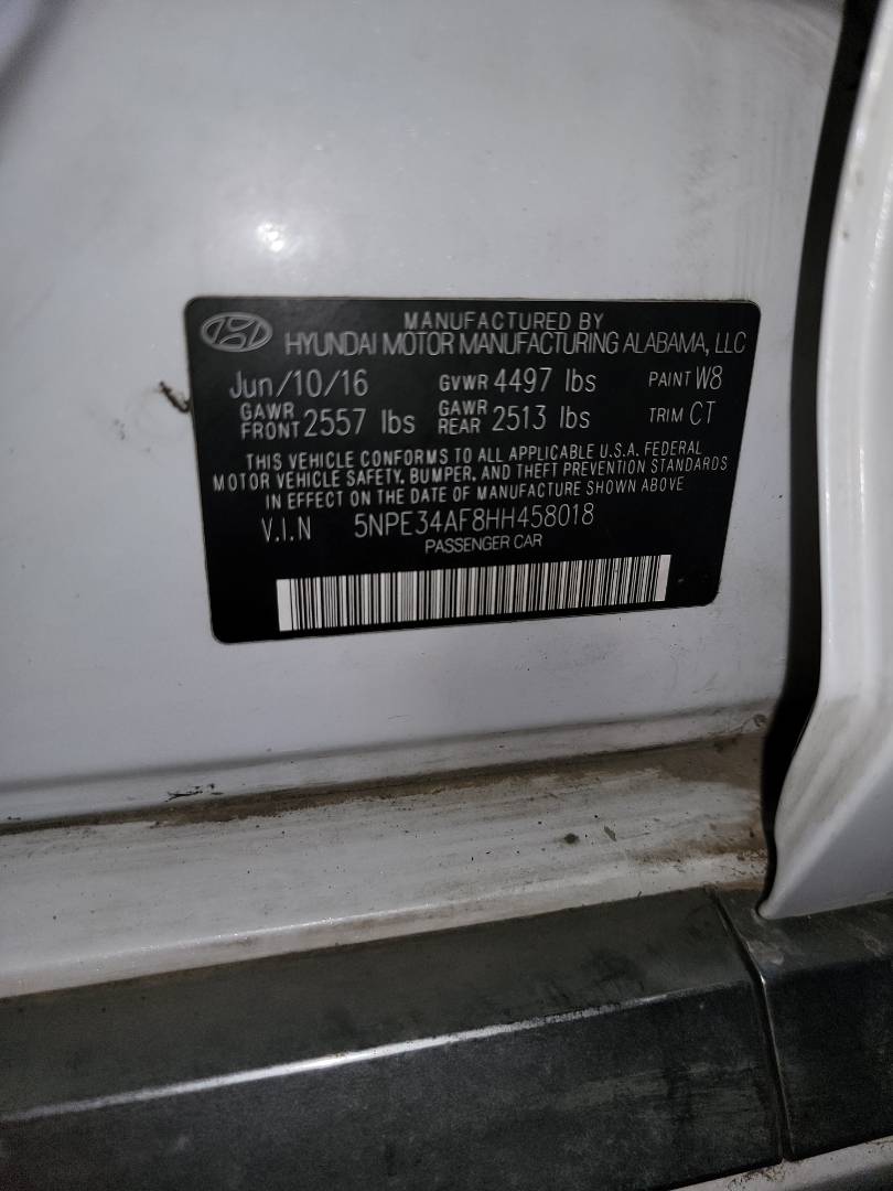 2017 HYUNDAI SONATA — 173808 Miles — Lot H458018 - Marhaba Auctions Used Cars - Image 8