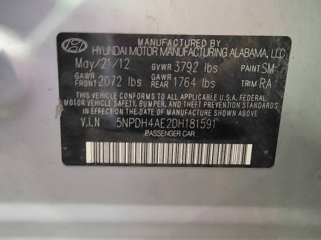 2013 HYUNDAI ELANTRA — 225581 Miles — Lot DH181591 — Main - Marhaba Auctions Used Cars - Image 9