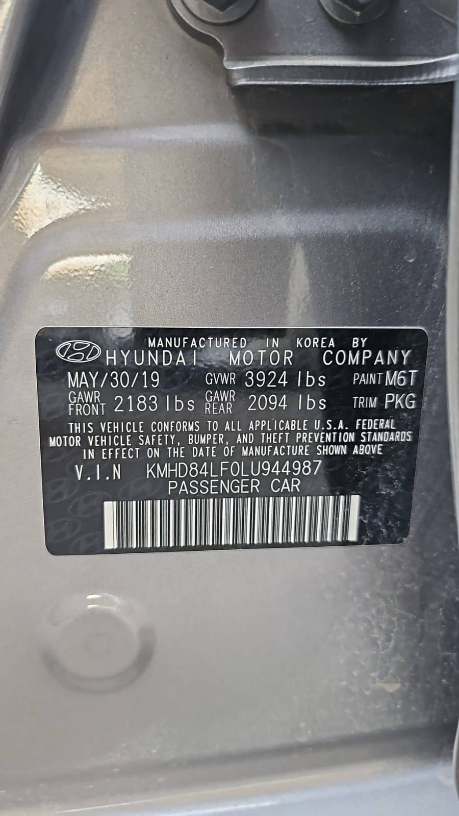 2020 HYUNDAI ELANTRA — 73299 Miles — Lot U944987 — Souq - Marhaba Auctions Used Cars - Image 5