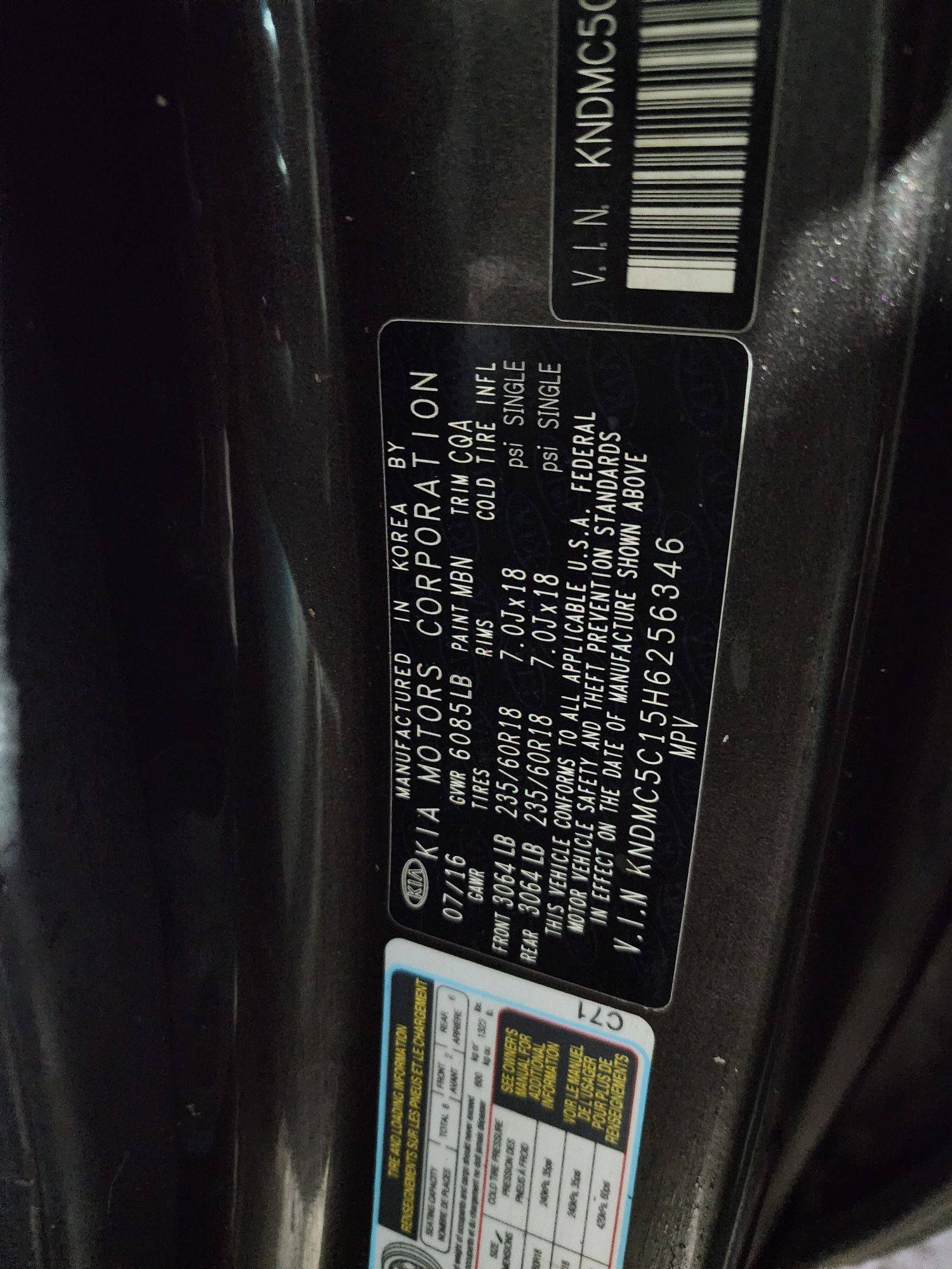 2017 KIA SEDONA — 165958 Miles — Lot C15H6256346 — Souq - Marhaba Auctions Used Cars - Image 11