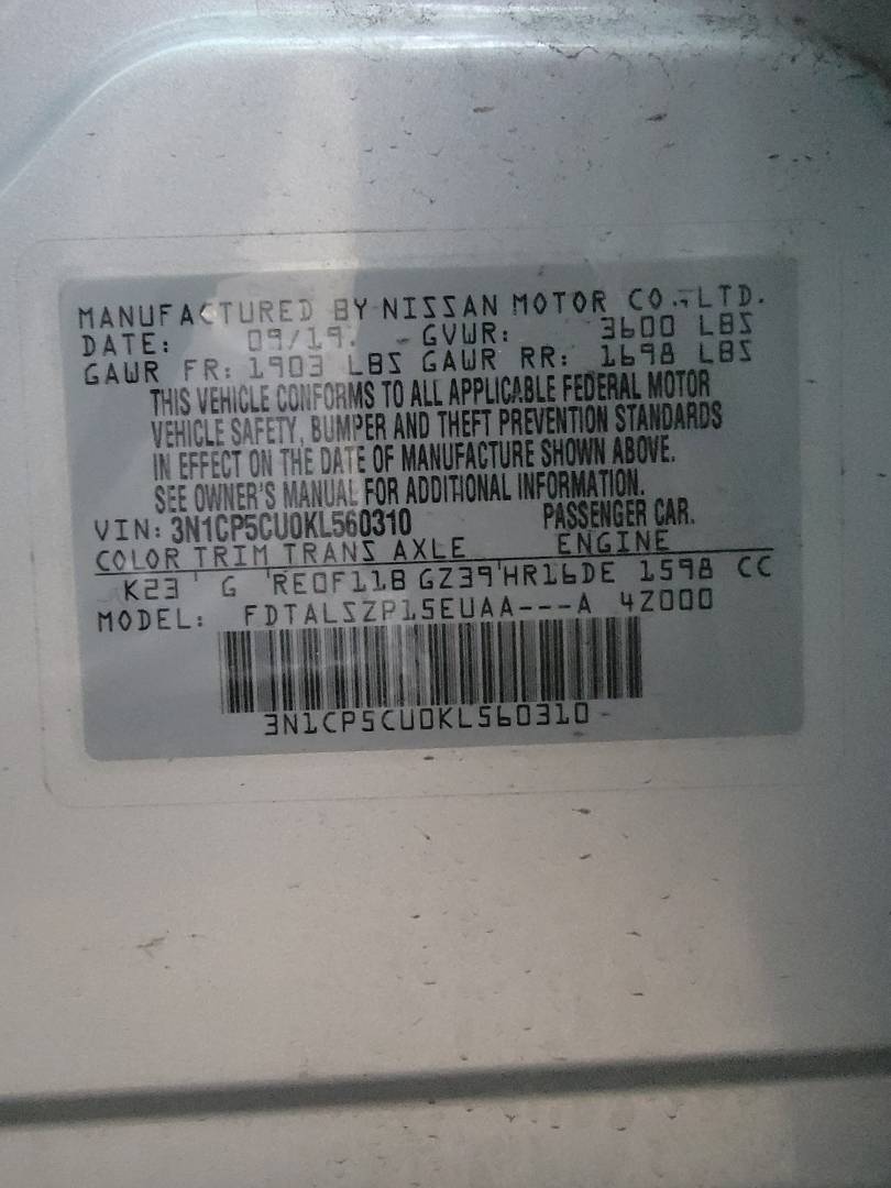 2019 NISSAN KICKS — 53343 Miles — Lot 60310 — Main - Marhaba Auctions Used Cars - Image 10