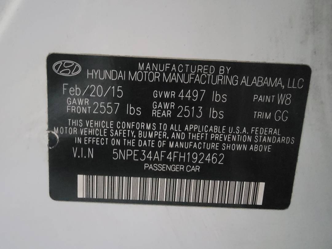 2015 HYUNDAI SONATA — 138039 Miles — Lot FH192462 — Main - Marhaba Auctions Used Cars - Image 8