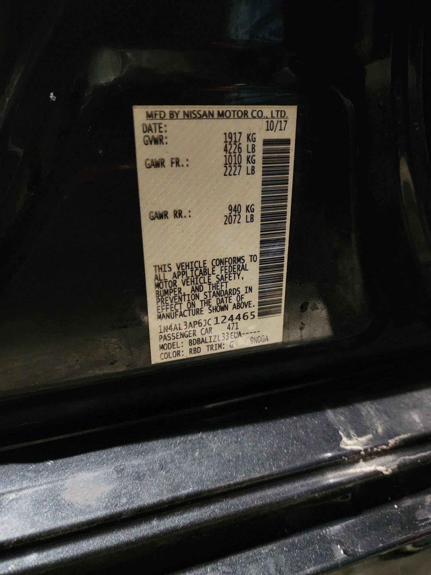 2018 NISSAN ALTIMA — 95252 Miles — Lot 64291963 - Marhaba Auctions Used Cars - Image 10