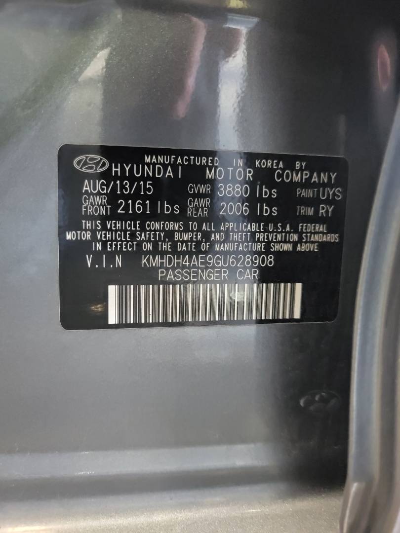 2016 HYUNDAI ELANTRA — 146522 Miles — Lot U628908 — Main - Marhaba Auctions Used Cars - Image 10