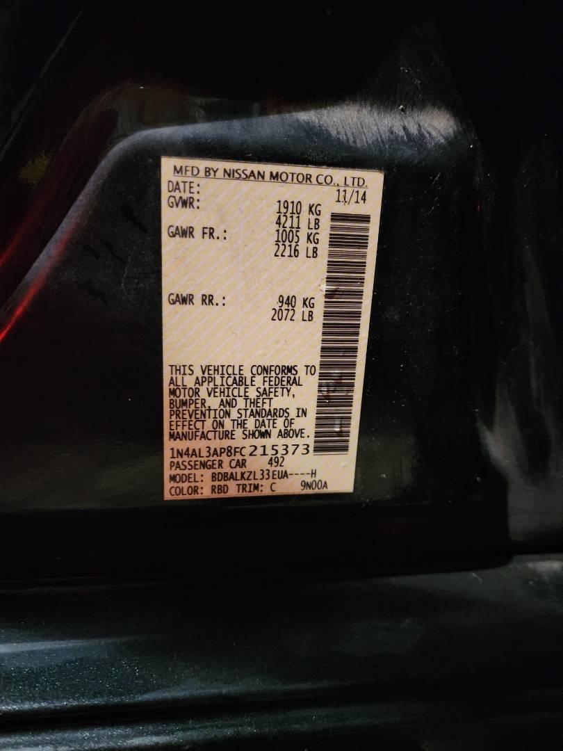 2015 NISSAN ALTIMA — 128493 Miles — Lot 76315633 - Marhaba Auctions Used Cars - Image 4