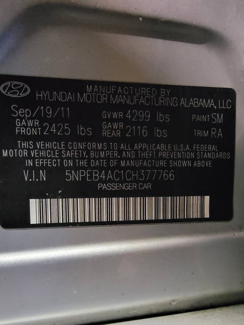 2012 HYUNDAI SONATA — 164319 Miles — Lot 74874863 - Marhaba Auctions Used Cars - Image 11