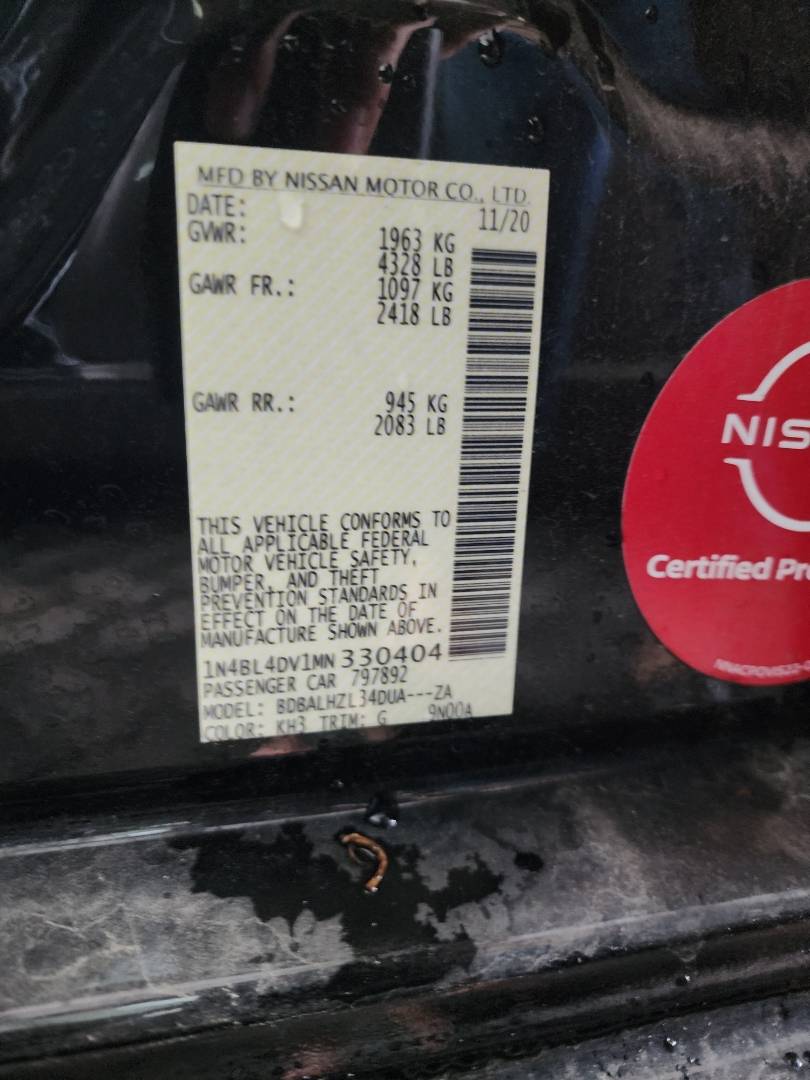 2021 NISSAN ALTIMA — 25293 Miles — Lot 37807650 - Marhaba Auctions Used Cars - Image 3