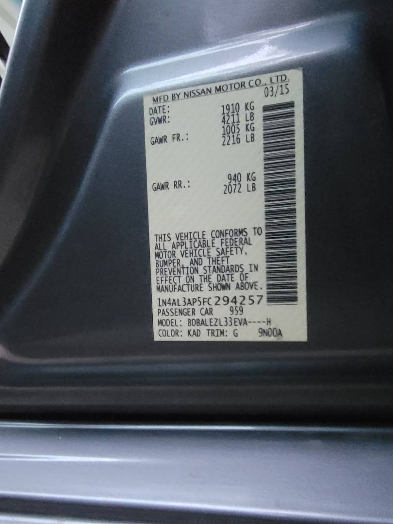 2015 NISSAN ALTIMA — 166998 Miles — Lot 47516864 — Main - Marhaba Auctions Used Cars - Image 9