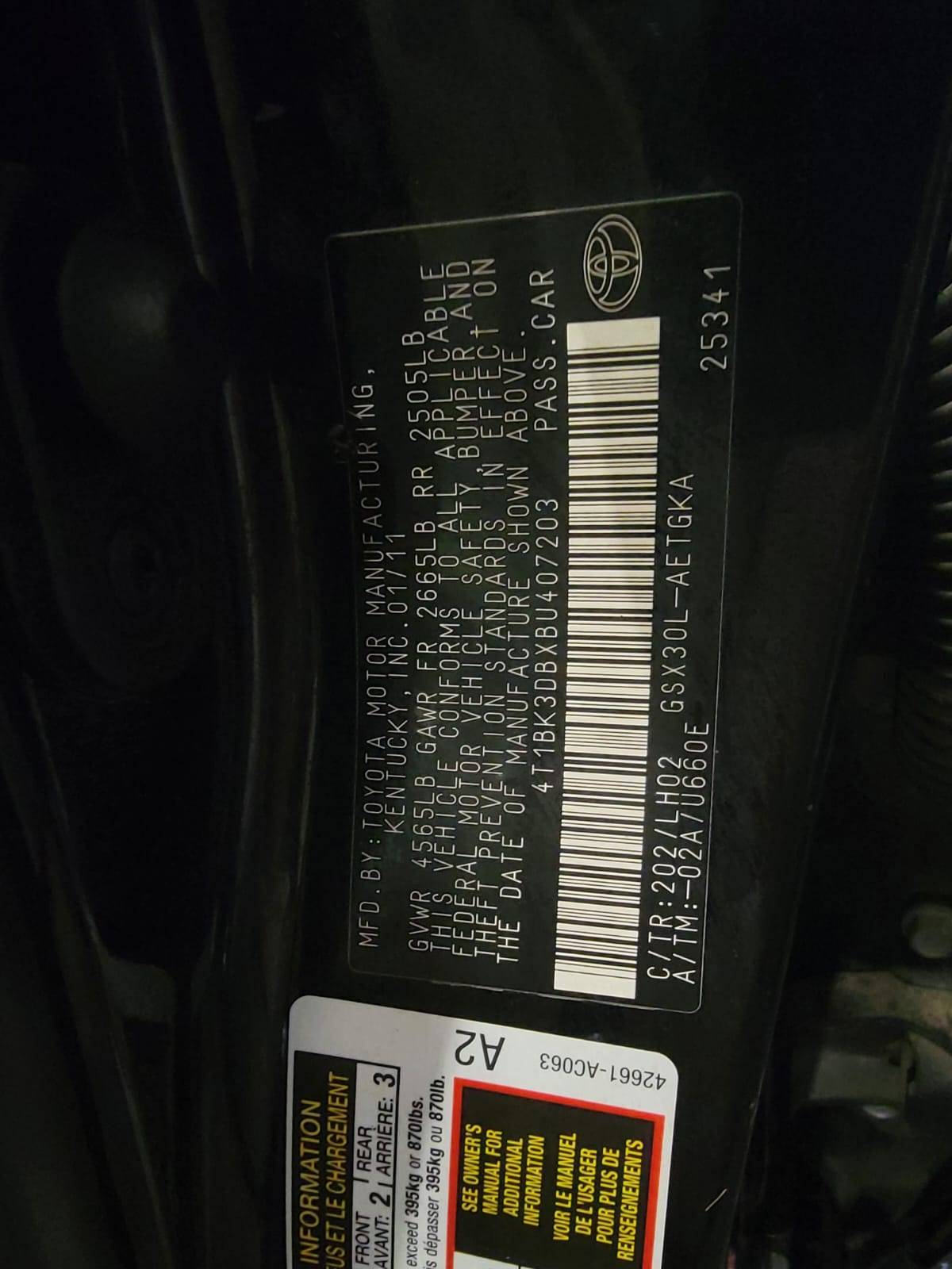 TOYOTA AVALON 2011 - Marhaba Auction Used Cars - Image 11