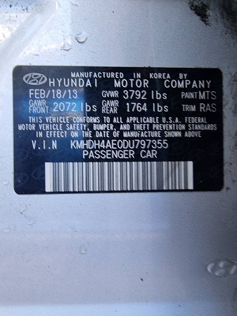 2013 HYUNDAI ELANTRA — 106124 Miles — Lot 215487 — Ind. 12 - Marhaba Auctions Used Cars - Image 10