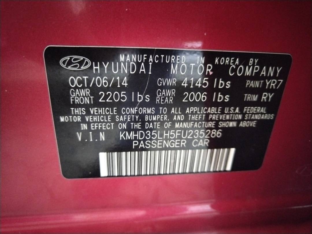 2015 HYUNDAI ELANTRA — 134313 Miles — Lot 69910833 - Marhaba Auctions Used Cars - Image 9