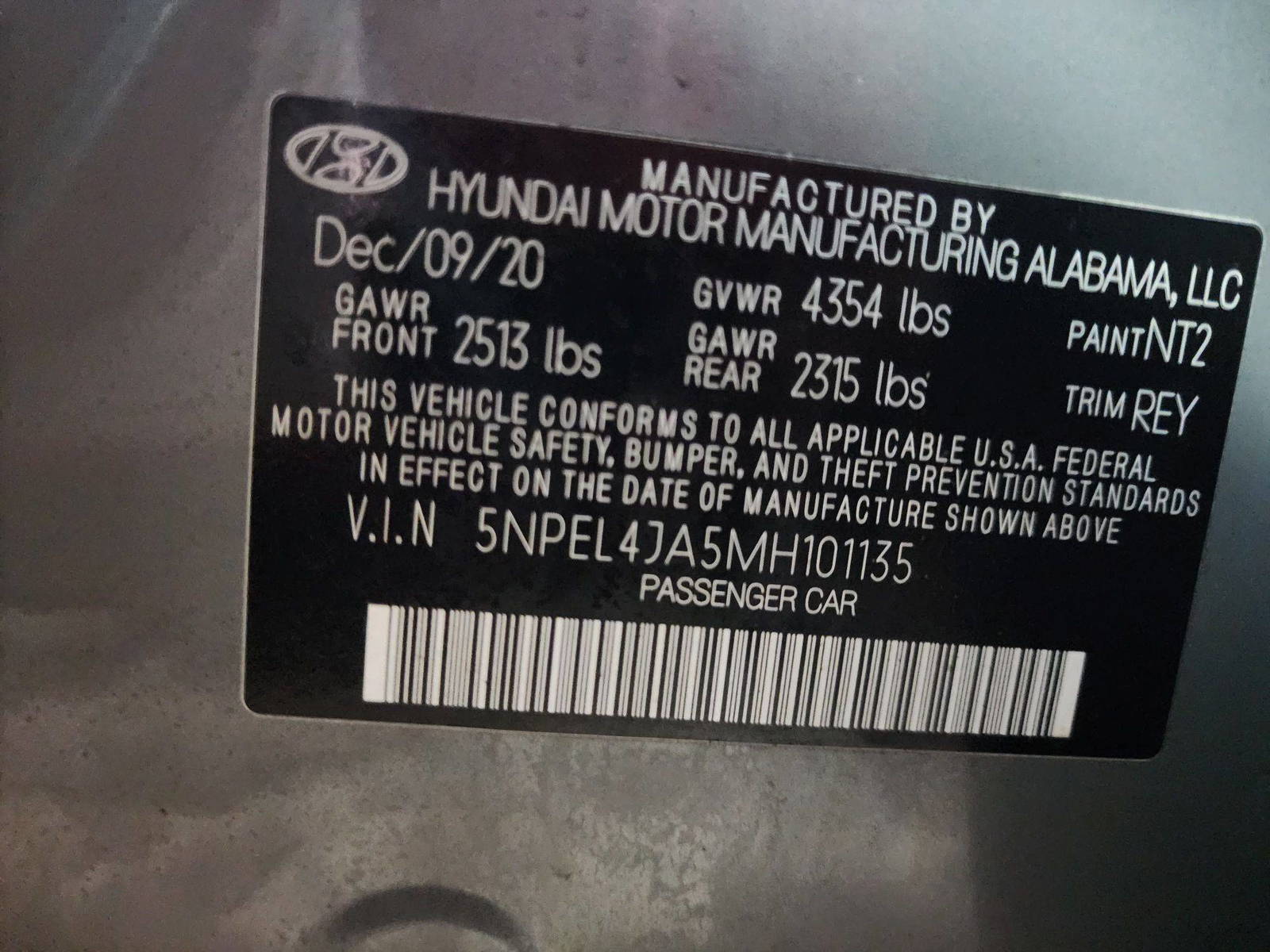 2021 HYUNDAI SONATA — 84568 Miles — Lot MH101135 — Al Quoz - Marhaba Auctions Used Cars - Image 10